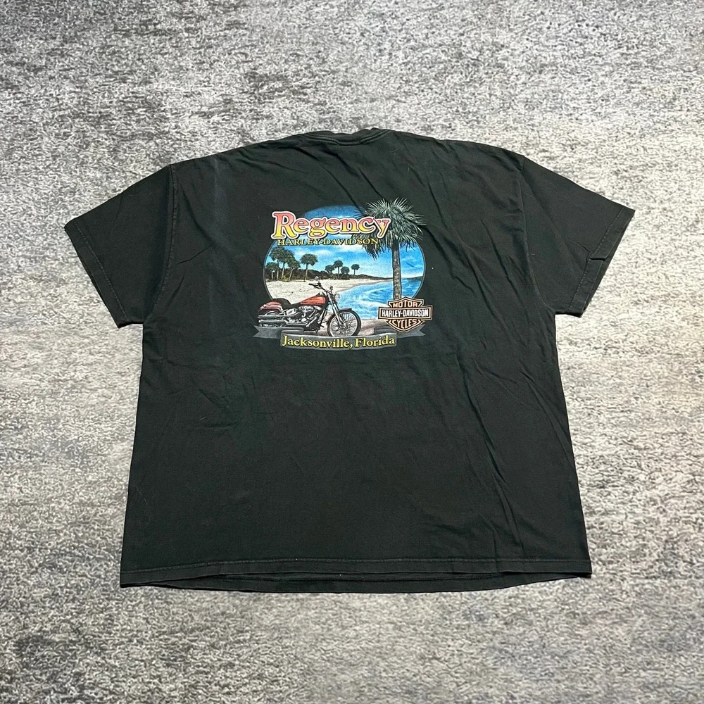 Vintage Harley Davidson Dragon T Shirt Mens 3XL Black Grunge Biker 2001 - Picture 2 of 10